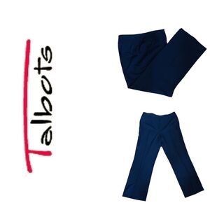 TALBOTS Collection Black Pants 96% Wool Made In Italy Size 16